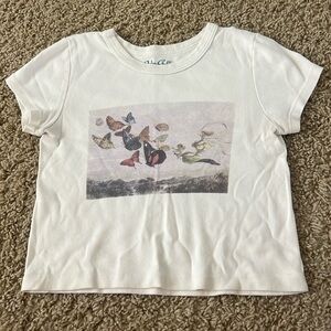 white brandy melville butterfly top